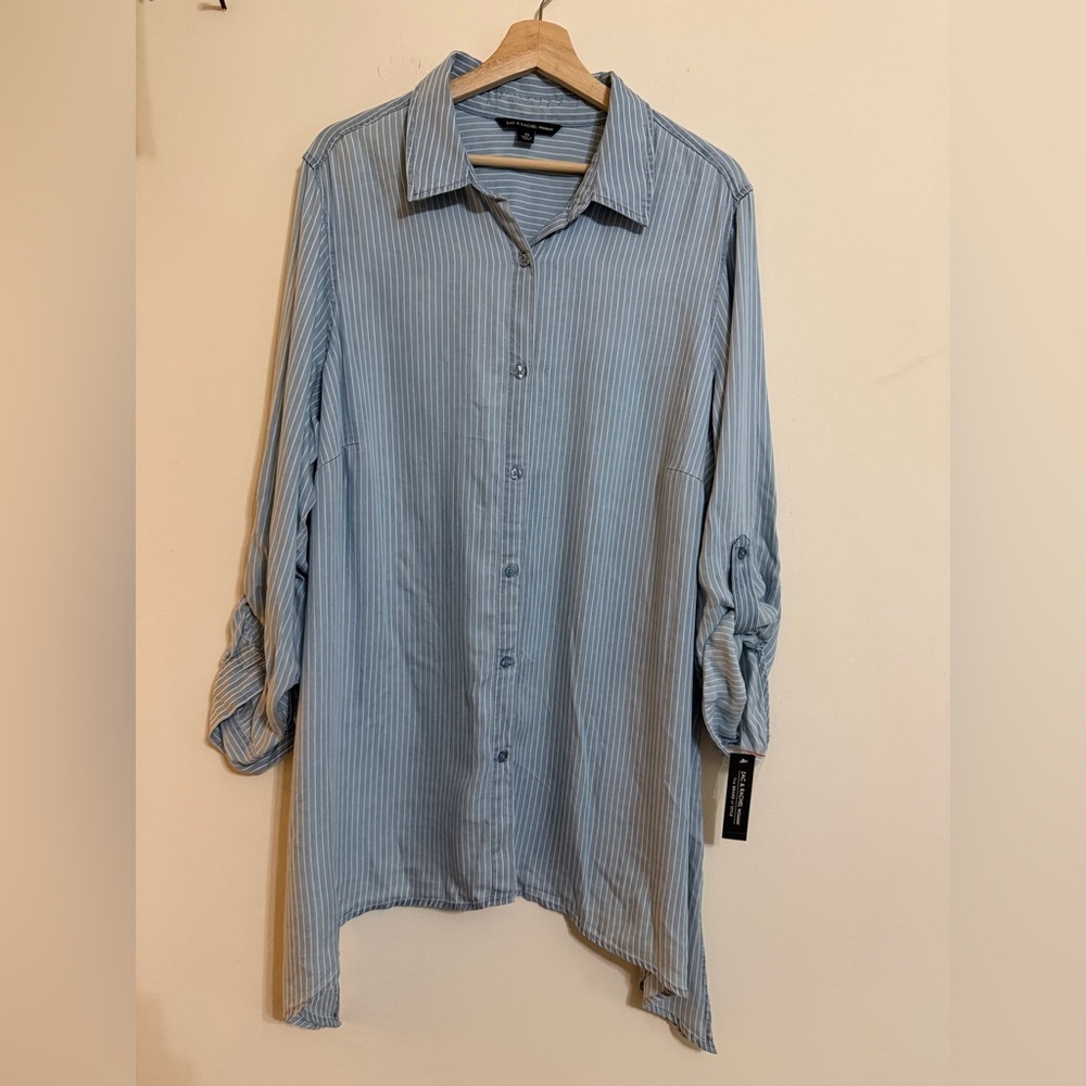 Zac & Rachel Light Blue and White Striped Shirt - Picture 2 of 8
